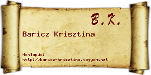 Baricz Krisztina névjegykártya
