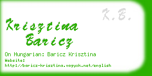 krisztina baricz business card